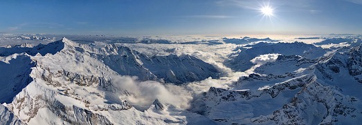 St.Moritz, Swiss Alpes, Virtual Tour • 360° Aerial Panorama